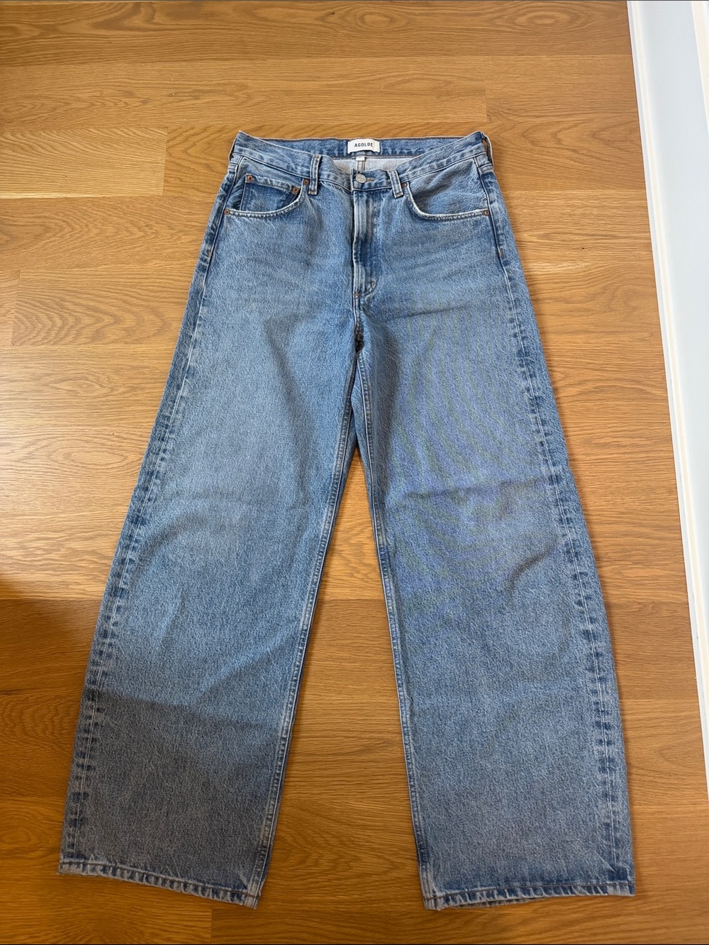 Agolde Light Blue Wide-Leg High-Rise Jeans